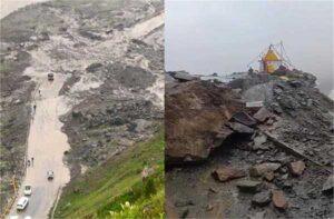 बाढ़ आने से मनाली-लेह मार्ग हुआ अवरुद्ध road-closed