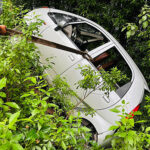 छतर गाँव के पास नैनो कार दुर्घटनाग्रस्त car-accident