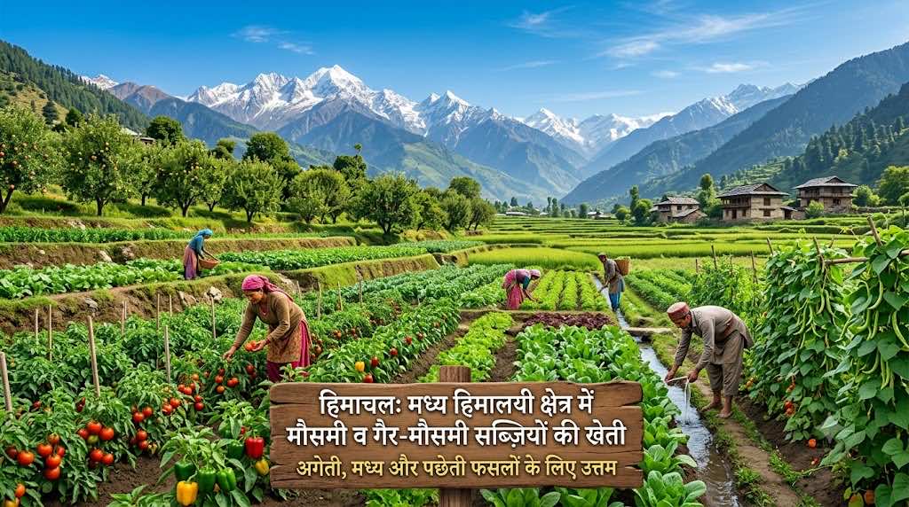 हिमाचल प्रदेश — मध्य हिमालयी क्षेत्र में सब्जी की खेती (🌿 व्यापक मार्गदर्शिका)
