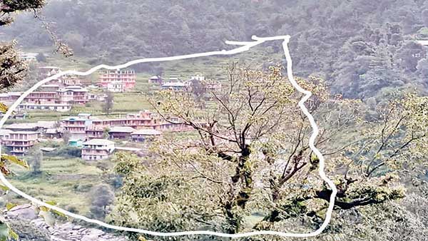 चौहारघाटी के चेलिंग क्षेत्र में भारी भूस्खलन से खतरे में गाँव